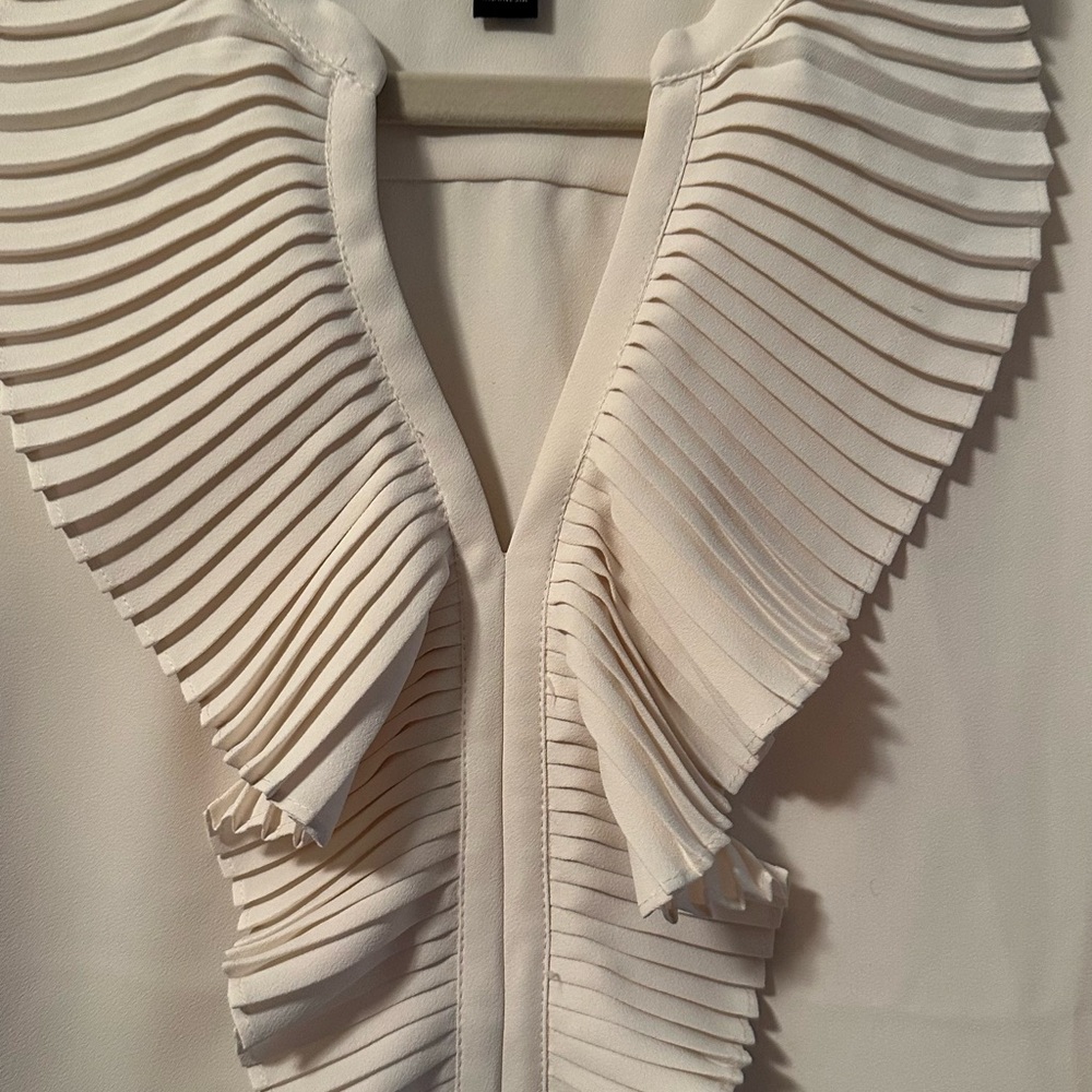Ann Taylor White Ruffled Blouse - Picture 2 of 5